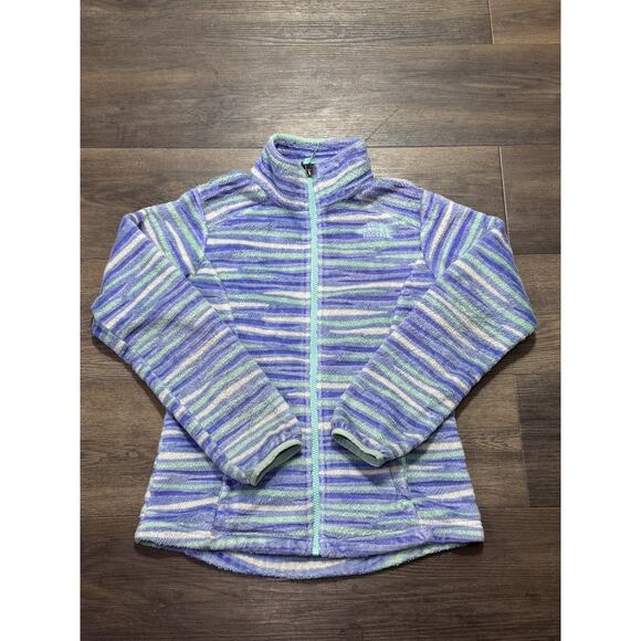North Face Jacket Size Medium 10/12 Girls Stripped Osolita Full Zip - Picture 1 of 7